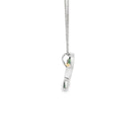 Load image into Gallery viewer, Elegant White Gold CZ Ribbon Necklace