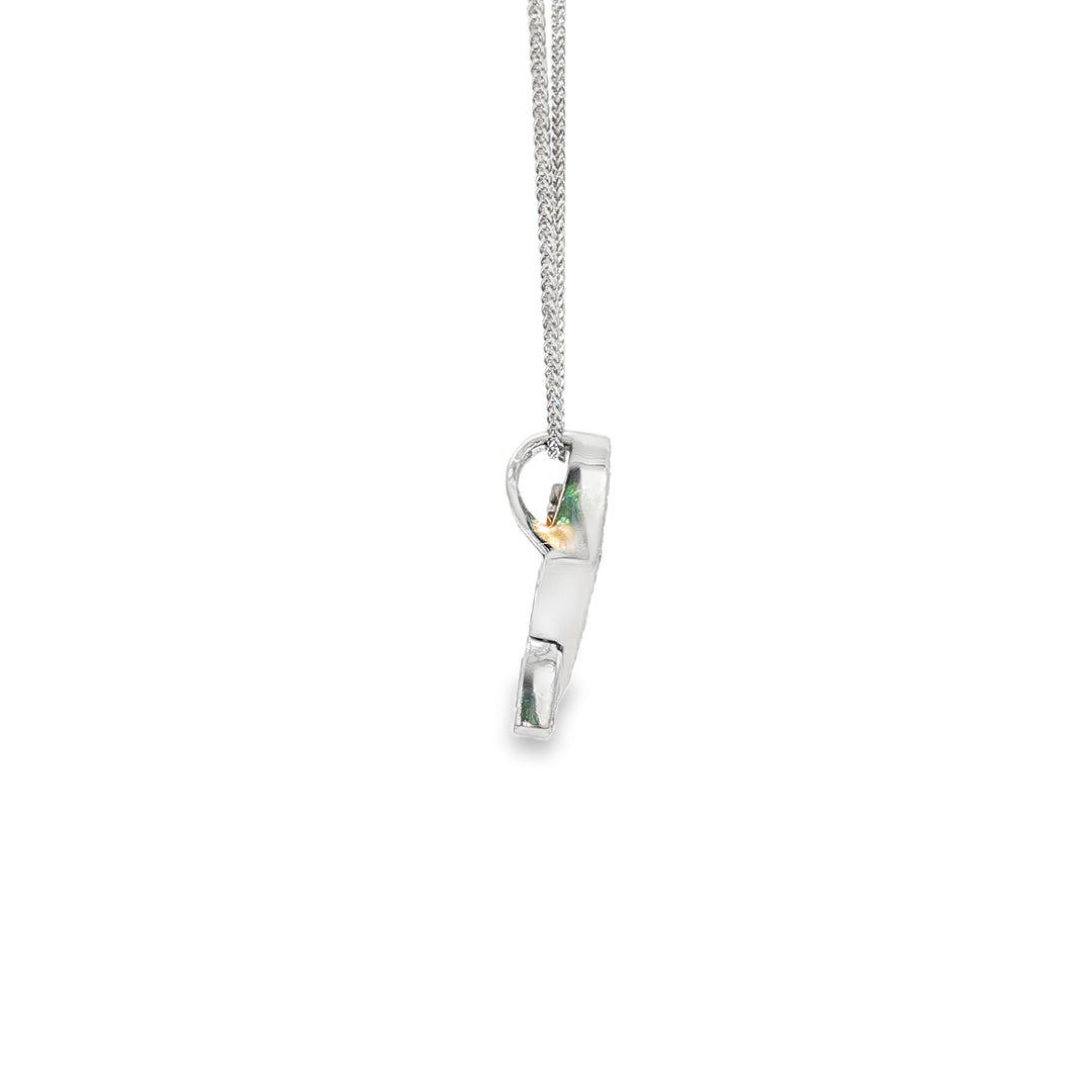 Elegant White Gold CZ Ribbon Necklace