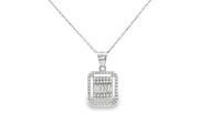 Baguette CZ Necklace in White Gold