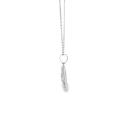 Baguette CZ Necklace in White Gold