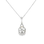 Load image into Gallery viewer, White Gold Celtic Knot and Claddagh Charm Necklace