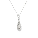 Load image into Gallery viewer, White Gold Celtic Knot and Claddagh Charm Necklace