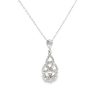 Load image into Gallery viewer, White Gold Celtic Knot and Claddagh Charm Necklace