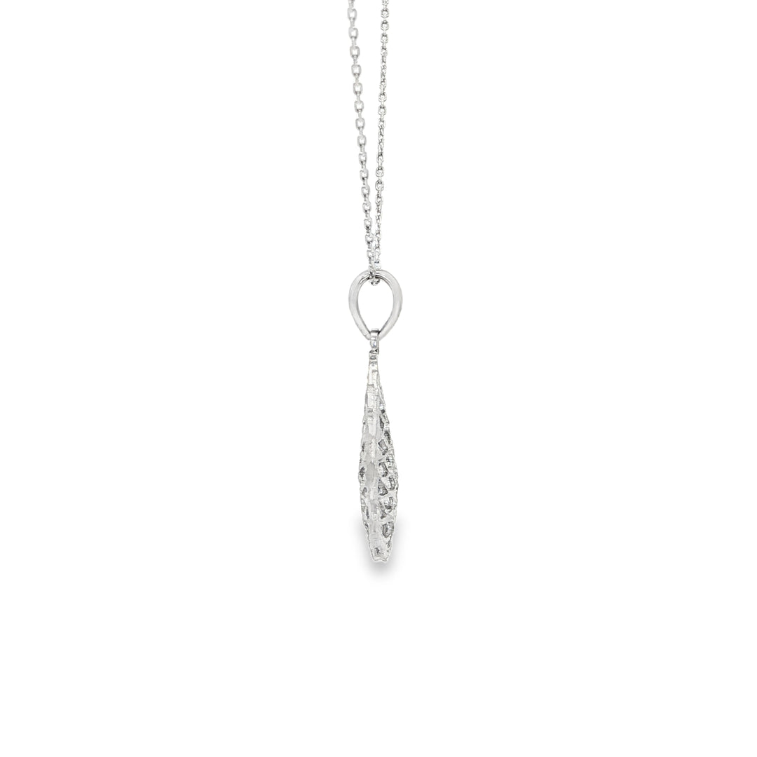 White Gold Teardrop Pendant Necklace in White Gold