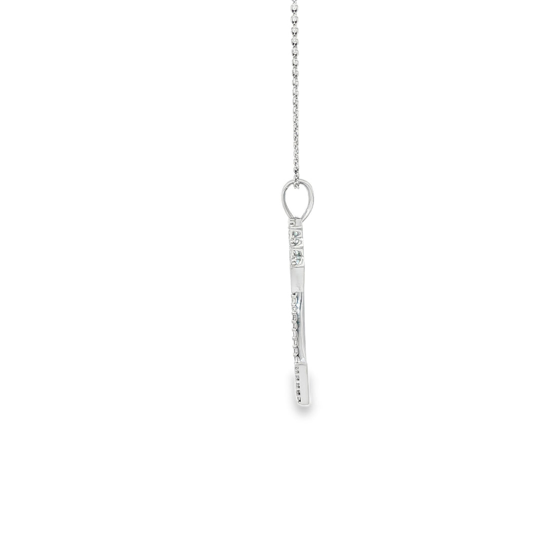 White Gold CZ Arrow Charm Necklace