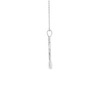 White Gold CZ Arrow Charm Necklace