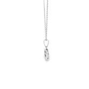 White Gold Charm Necklace with Round Cut CZ