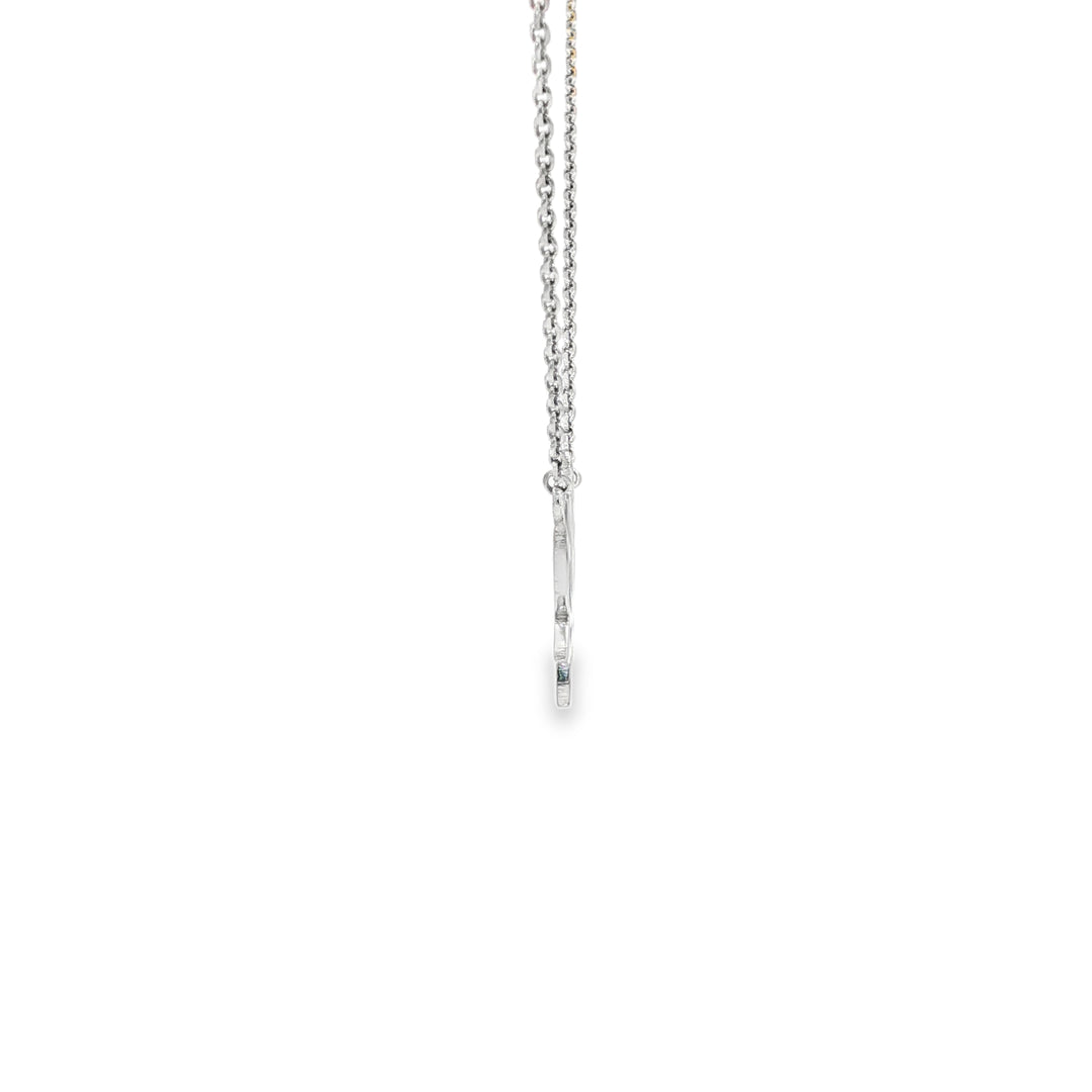 White Gold Lotus Pendant Necklace