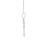 Elegant White Gold Key Charm Necklace