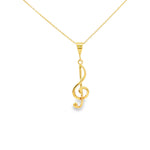 Load image into Gallery viewer, Yellow Gold Treble Clef Charm Necklace