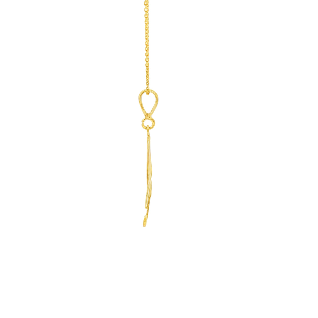 Yellow Gold Treble Clef Charm Necklace