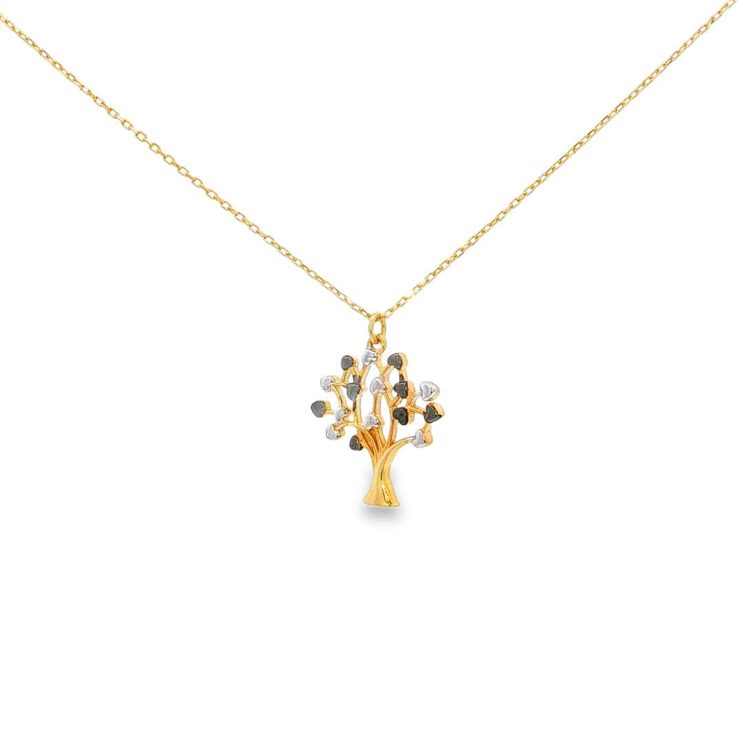Yellow Gold 'Tree of Life' Charm Necklace