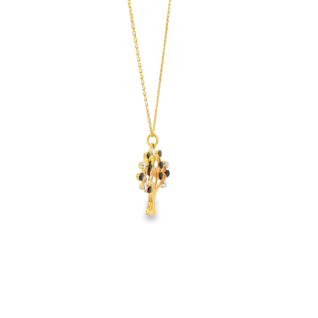 Yellow Gold 'Tree of Life' Charm Necklace