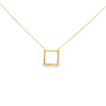 Load image into Gallery viewer, Minimalist Yellow Gold Square Pendant Chain Necklace