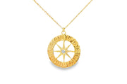 Yellow Gold Zodiac Charm Necklace with Round Cut CZ