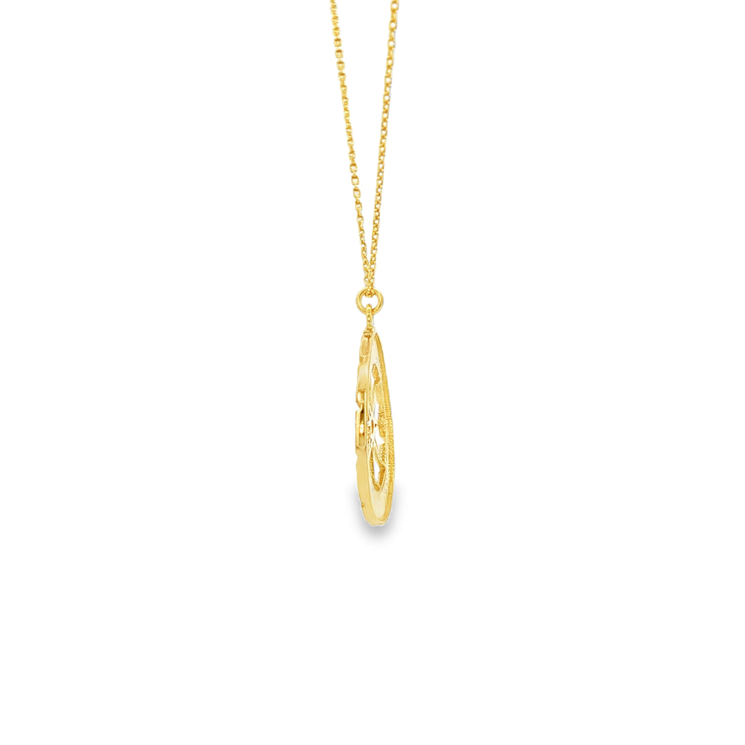 Yellow Gold Zodiac Charm Necklace with Round Cut CZ