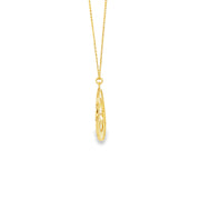 Yellow Gold Zodiac Charm Necklace with Round Cut CZ