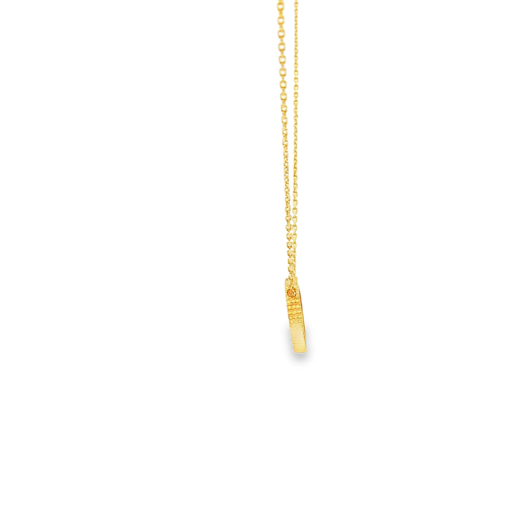 Delicate Yellow Gold Heart Pendant Chain Necklace