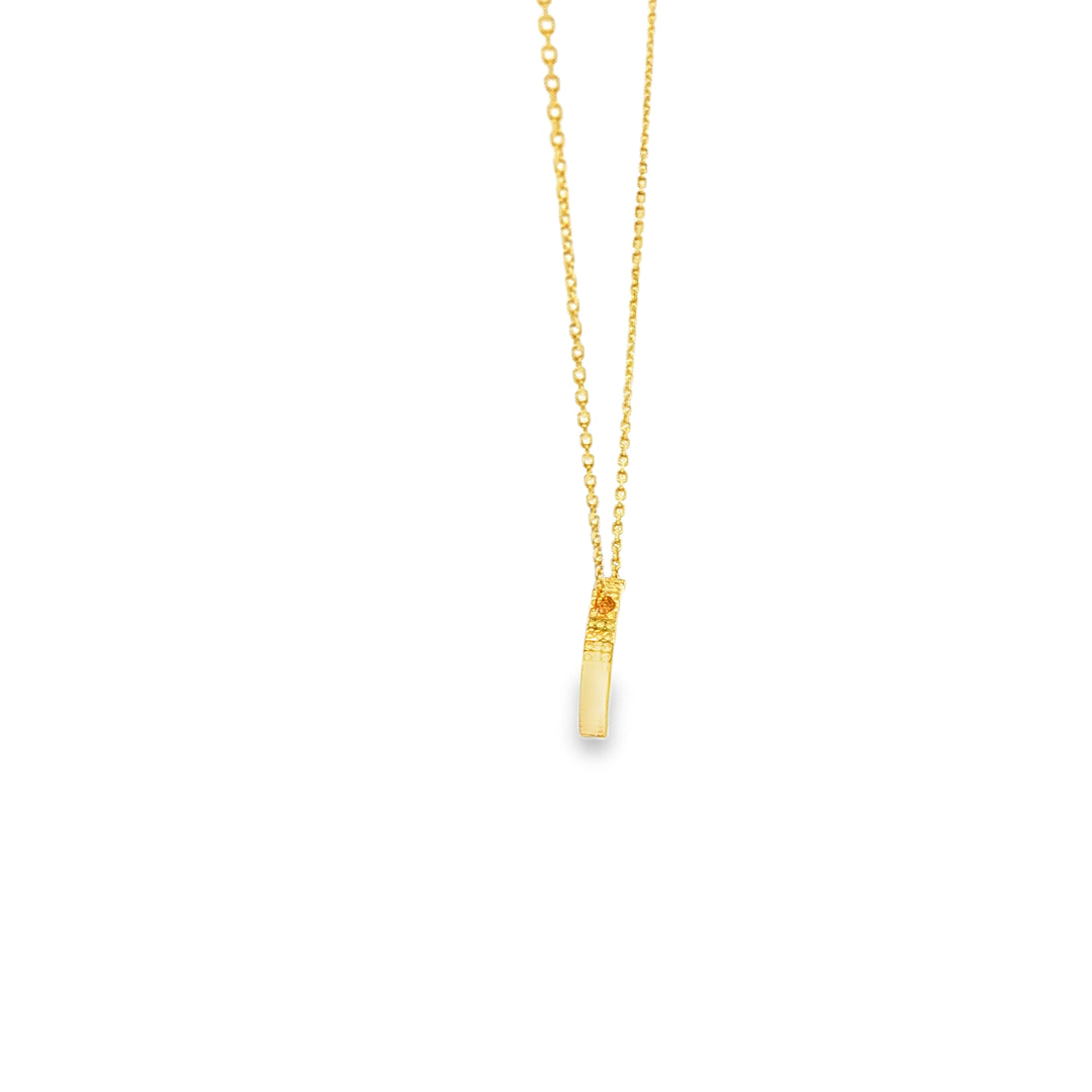 Delicate Yellow Gold Heart Pendant Chain Necklace
