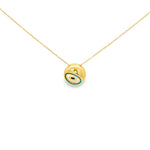 Load image into Gallery viewer, Enamel Eye Pendant Necklace in Yellow Gold