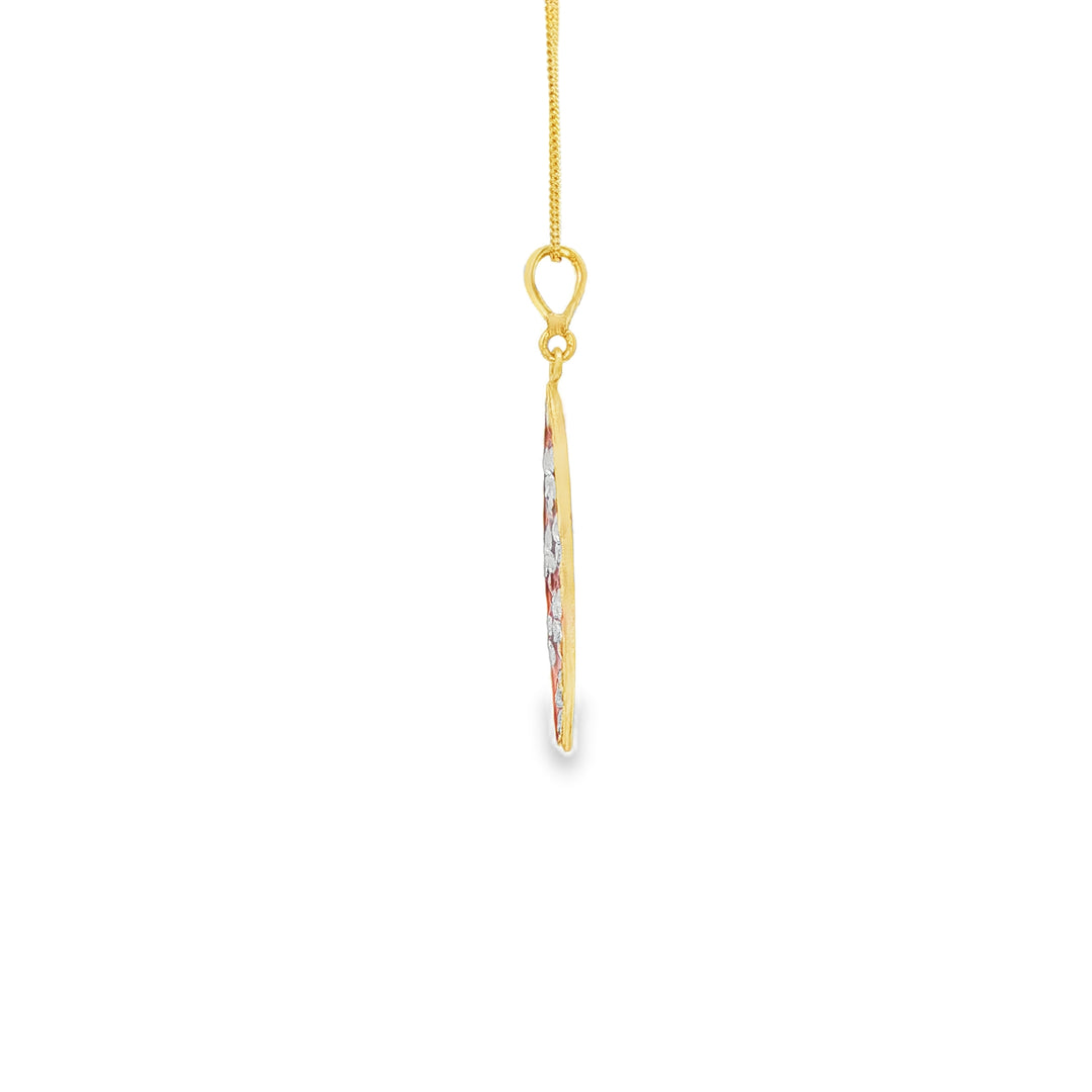 Floral Motif Yellow Gold Charm Necklace