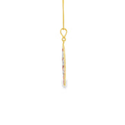 Floral Motif Yellow Gold Charm Necklace