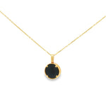 Load image into Gallery viewer, Yellow Gold Charm Necklace with Round Onyx Pendant