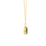 Load image into Gallery viewer, Yellow Gold Charm Necklace with Round Onyx Pendant