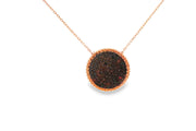 Rose Gold Charm Necklace with Circular Pendant