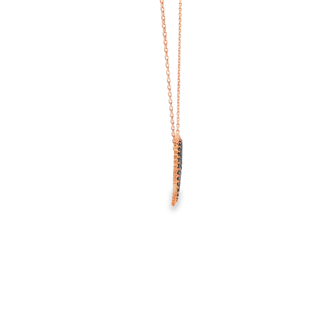 Rose Gold Charm Necklace with Circular Pendant