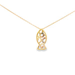 Load image into Gallery viewer, Rose Gold Fish Charm Necklace - Delicate Openwork Pendant