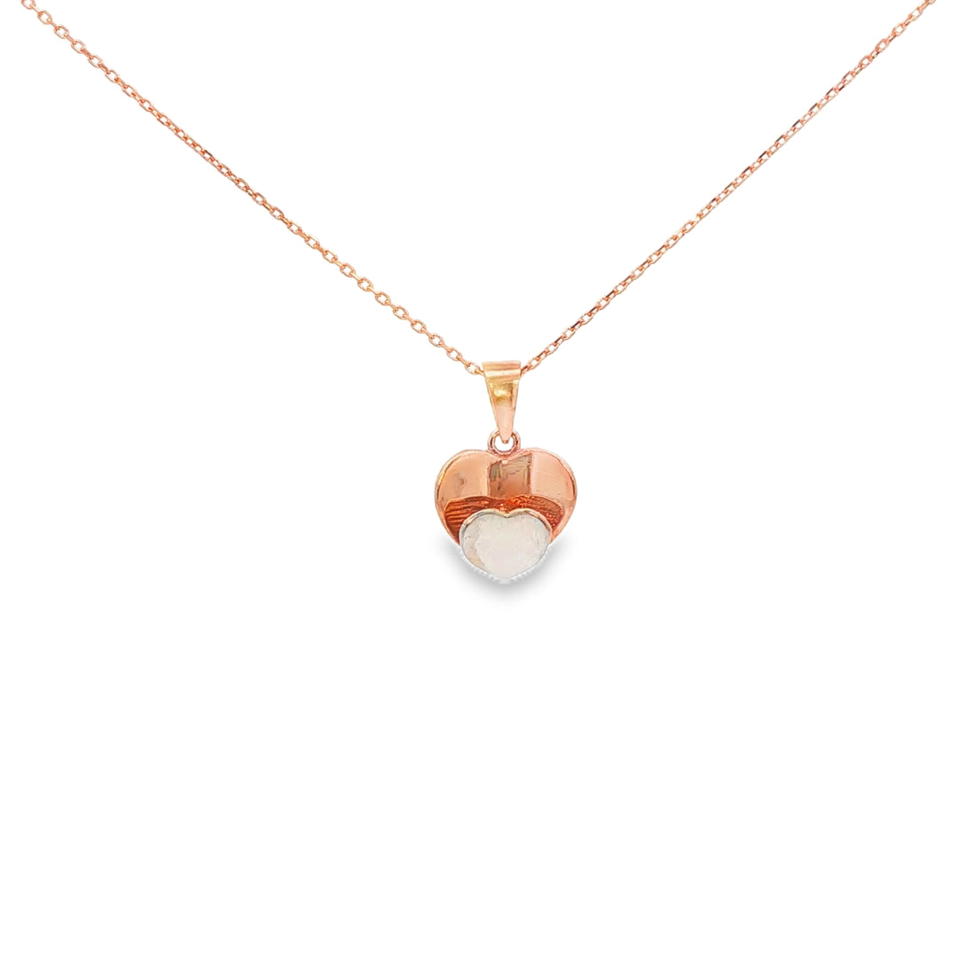 Rose Gold Heart Charm Necklace
