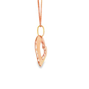 Rose Gold Heart Charm Necklace with Diamond Cut Accents