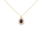 Load image into Gallery viewer, Yellow Gold Charm Necklace with Pear Amethyst Pendant