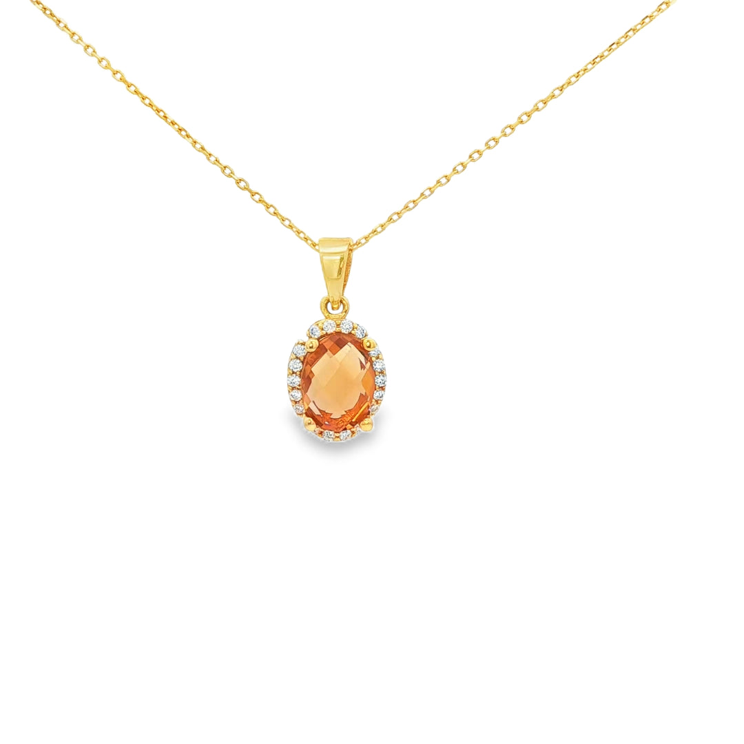 Yellow Gold Necklace with Oval Brilliant Cut Zultanite (colour change stone)