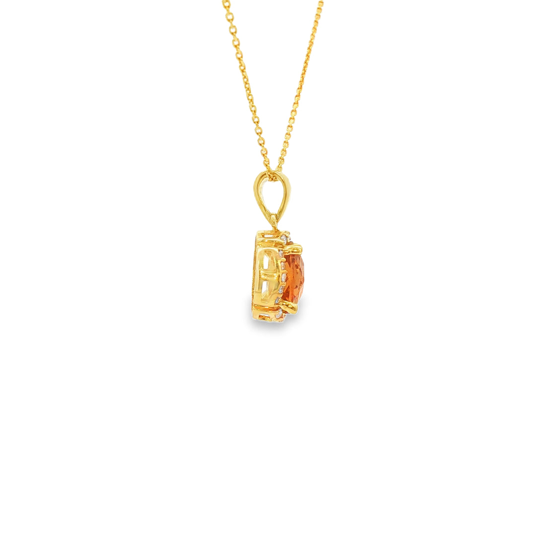 Yellow Gold Necklace with Oval Brilliant Cut Zultanite (colour change stone)