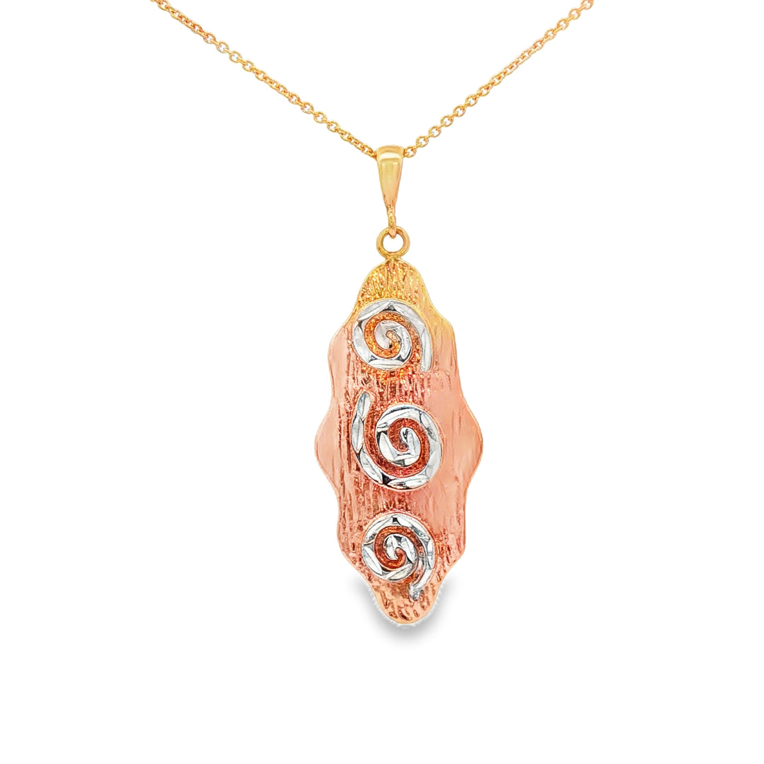 Yellow Gold Charm Necklace with Artistic Pendant Design