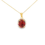 Load image into Gallery viewer, 14ct Yellow Gold Charm Necklace with Oval Garnet