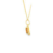 Yellow Gold Charm Necklace with Yellow CZ