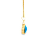 Load image into Gallery viewer, Yellow Gold Charm Necklace with Pear Cabochon Turquoise