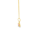 Load image into Gallery viewer, Yellow Gold Charm Necklace with Vivid Pink CZ