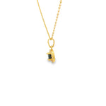 Load image into Gallery viewer, Yellow Gold Charm Necklace with Round CZ Pendant