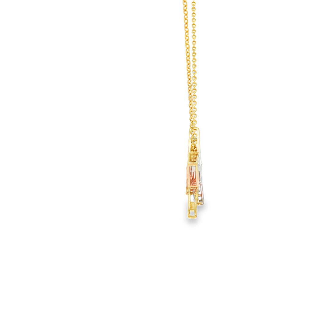 Tri-Tone Gold Star Charm Necklace