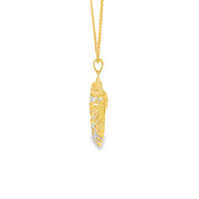 Yellow Gold Heart Filigree Charm Necklace