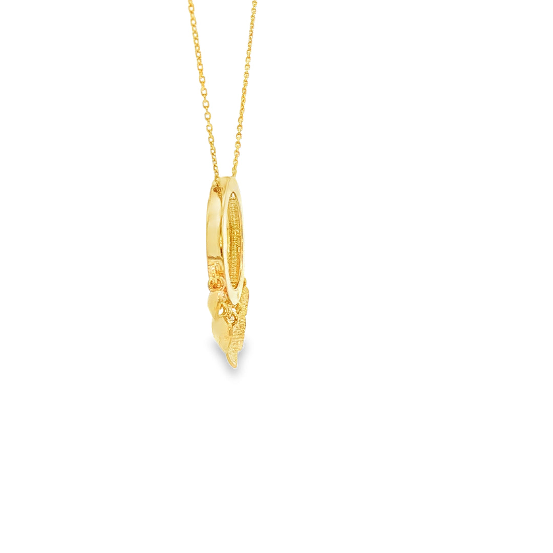 Yellow Gold Heart Charm Necklace