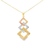 Load image into Gallery viewer, 14ct Tri-Color Diamond Shape Charm Necklace in Yellow Gold