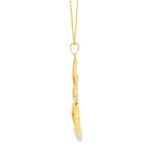 14ct Tri-Color Diamond Shape Charm Necklace in Yellow Gold