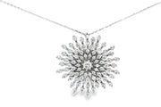 White Gold CZ Snowflake Pendant Necklace