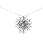 Load image into Gallery viewer, White Gold CZ Snowflake Pendant Necklace