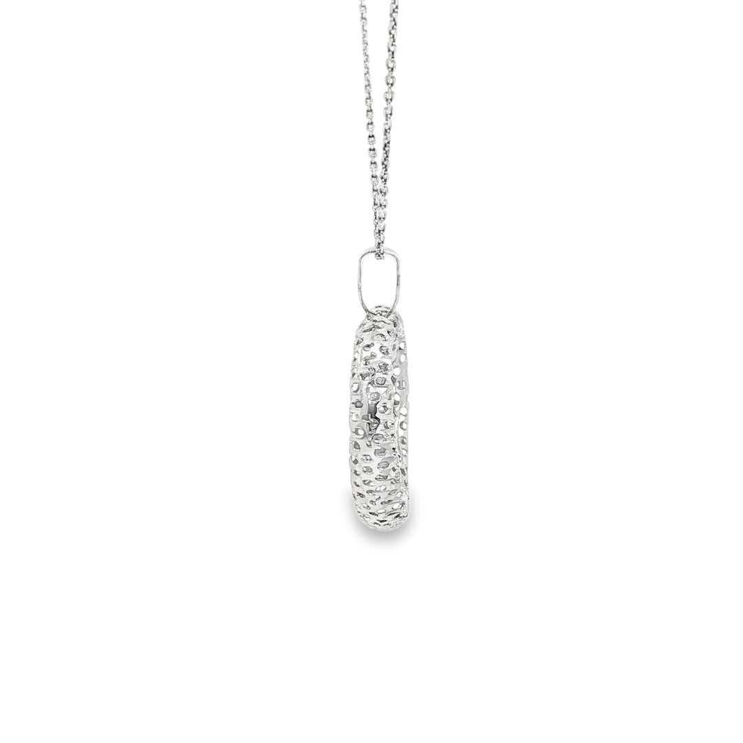 White Gold Heart Charm Necklace